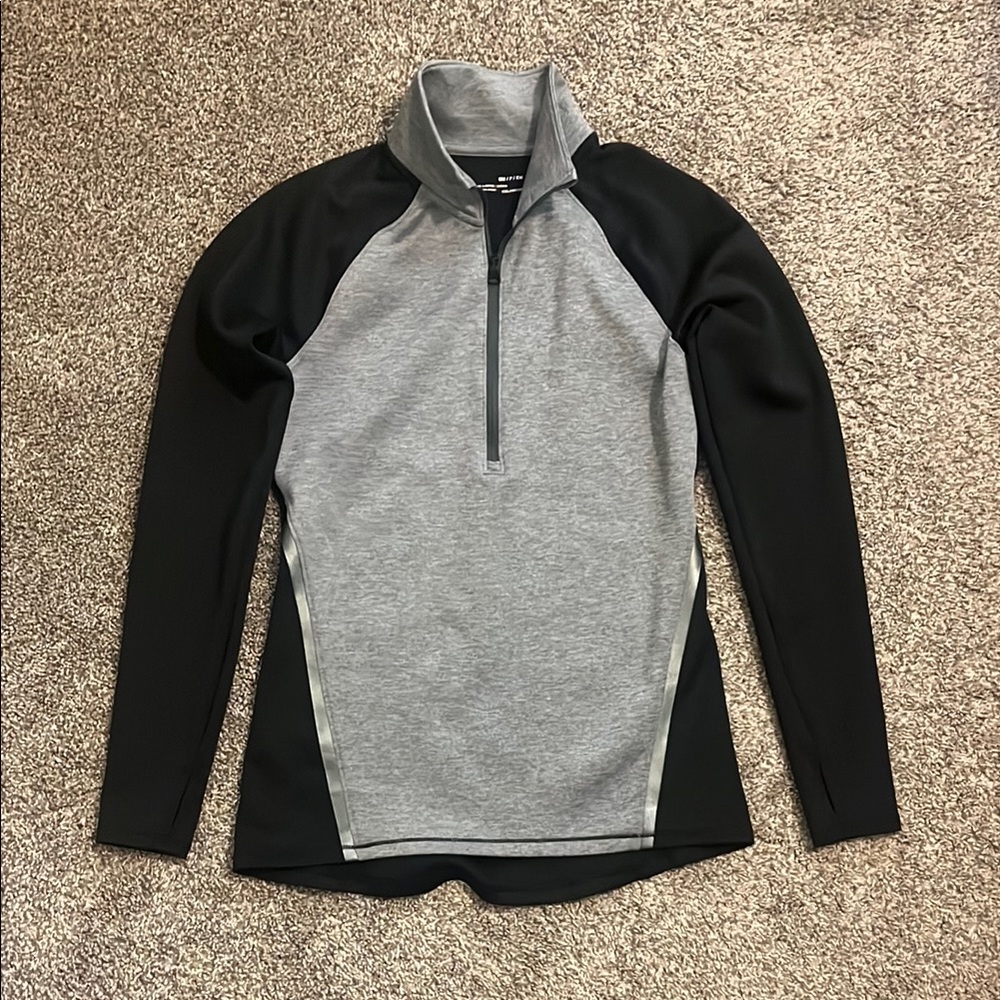 Under Armour Gray and Black Quarter-Zip Pullover